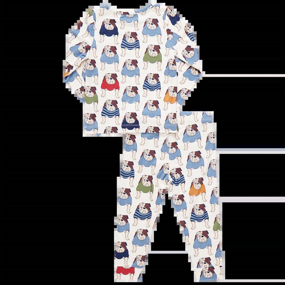 NEW PINK CHICKEN kids bamboo pj set in bulldogs - Picture 6 of 6